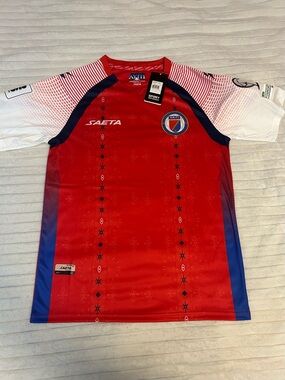 Men's Red & Blue Short Sleeve Soccer Jersey